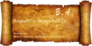 Bognár Anasztáz névjegykártya